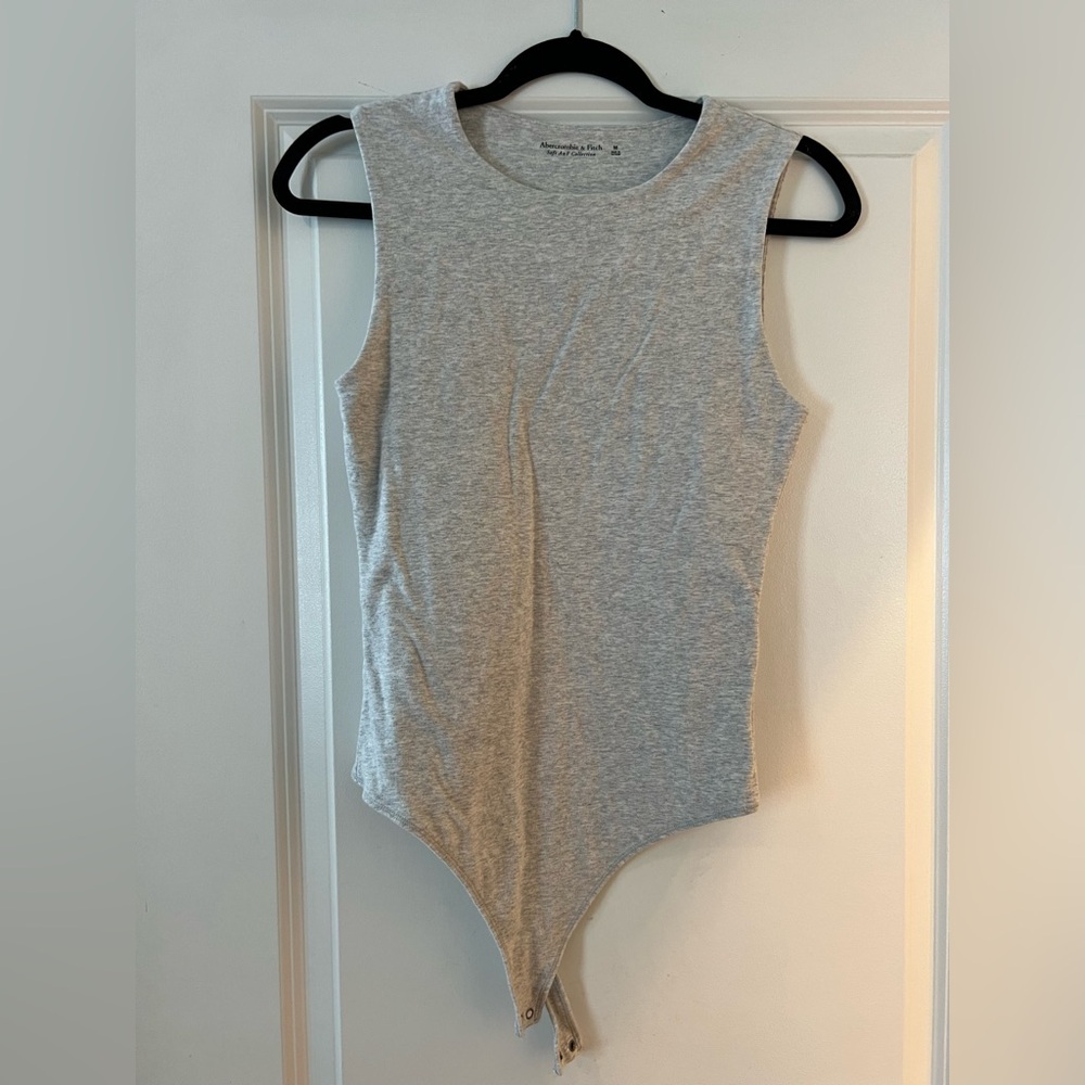 Abercrombie and Fitch Light Gray Sleeveless Bodysuit